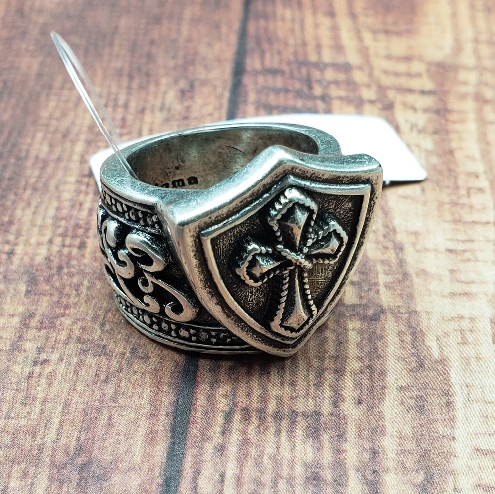 Stigma Cross Shield Ring Size 9